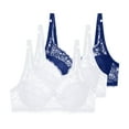 thumbnail image 1 of Riecok Lace Bras for Women 3 Pack Underwire Bras Plus Size Push Up Bras Breathable Comfortable Bras, 1 of 1