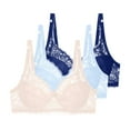 thumbnail image 1 of Riecok Lace Bras for Women 3 Pack Underwire Bras Plus Size Push Up Bras Breathable Comfortable Bras, 1 of 4