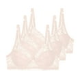 thumbnail image 1 of Riecok Lace Bras for Women Plus Size 3 Pack Push Up Bras Comfortable Underwire Bras Breathable Comfortable Bras, 1 of 5