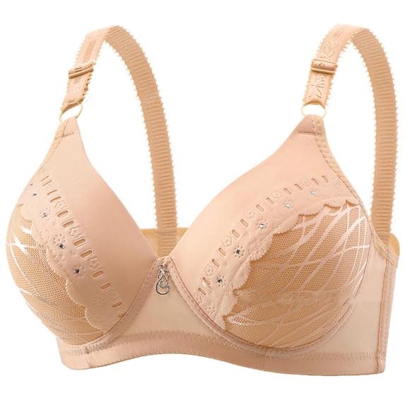 Riecok Lace Bras for Women Stretch Stretch Wireless Bras Plus Size Push Up Bras Breathable Comfortable Bras