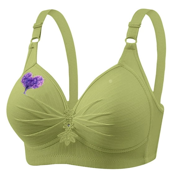 Riecok Lace Bras for Women Stretch Wireless Bras Plus Size Push Up Bras Breathable Comfortable Bras