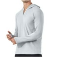thumbnail image 1 of Riecok Lightweight Hoodies for Men Long Sleeve Hooded Pullover Tops Solid Color Casual Athletic Clothes Quick Dry, 1 of 7