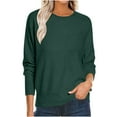 thumbnail image 1 of qelini Lightweight Womens Crewneck Sweaters Pullover Knitted Sweaters Solid Long Sleeve Tops Classic Trendy Blouses, 1 of 8