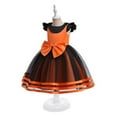 thumbnail image 1 of Riecok Little Girl Dress Princess Sleeveless Sequin Ruffle A Line Princess Dresses Halloween Birthday Party Kid Patchwork Tulle Skirt Formal Gown Dresses Orange 4 Years, 1 of 8