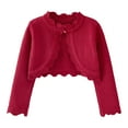 thumbnail image 1 of Riecok Little Girls Cardigan Sweater Long Sleeve Hollow out Solid Color One Button Covered Dress Up Wine 3 Years, 1 of 8