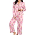 thumbnail image 1 of Riecok Long Sleeve Pajama Set for Women Christmas Xmas Tree Printed 2 Piece PJs Sleepwear Button down Shirt and Pant Holiday Homewear, 1 of 6