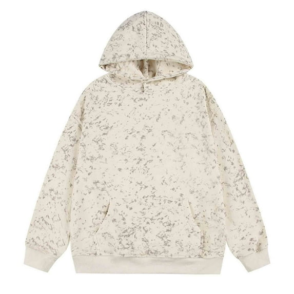 Riecok Long Sleeve Sweatshirts for Men Pullover Solid Color Crewneck Tops with Pocket Trendy Sweatshirts Khaki XL