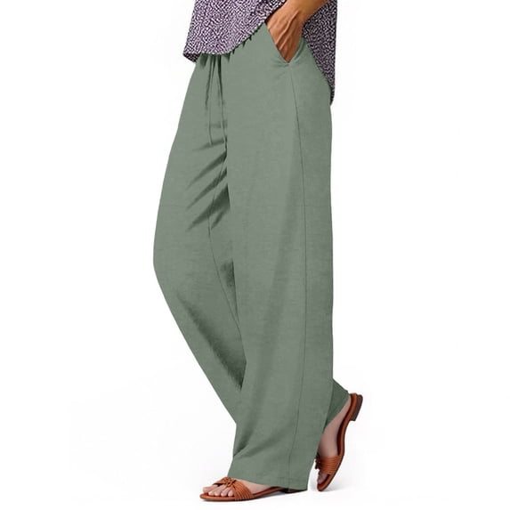 Riecok Lounge Pants for Women High Waist Drawstring Elastic Waist Solid Color Casual Plus Size Lounge Sweatpants with Pockets