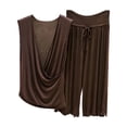 thumbnail image 1 of Riecok Loungewear Sets for Women Plus Size 2 Piece Ruffle Soft Pajama Sets Short Sleeve Top and Capris Summer Sleepwear, 1 of 5