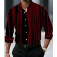 thumbnail image 1 of Riecok Men Shirts Casual T Shirts Lapel Long Sleeve Button down Fall Fashion Basic Shirts with Pocket Wine XL, 1 of 2