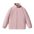 thumbnail image 1 of Riecok Mens Blouse Stand up Collar Long Sleeve Zip up Casual Athletic Tops for Men Pink M, 1 of 3