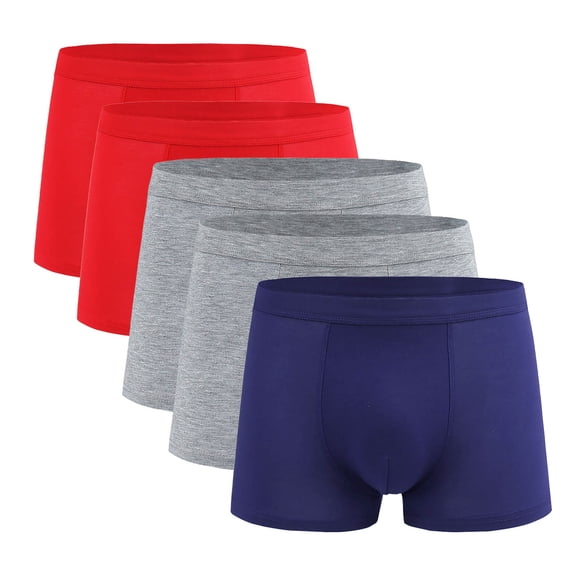 Riecok Mens Briefs Underwear Pack Mid-Rise Stretch Breathable Fashion Soft Athletic Underpants 5PC Blue XXL