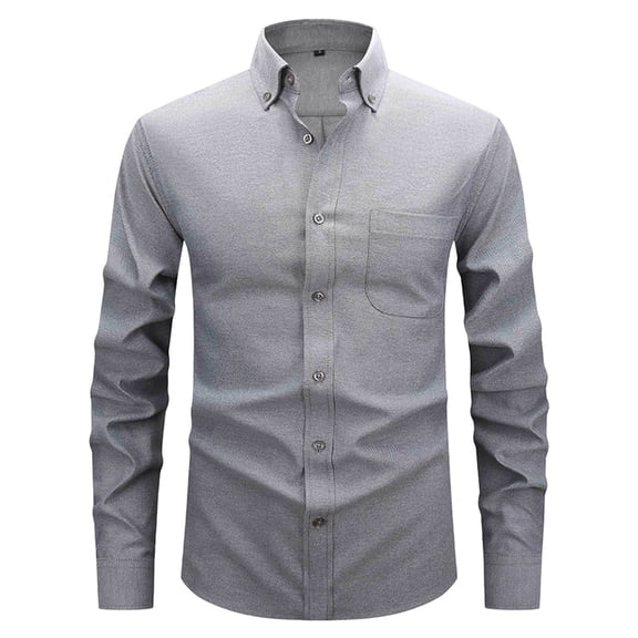 Riecok Mens Button up Shirts Long Sleeve Lapel Pullover Solid Casual Tops Lightweight Business Blouses with Pocket