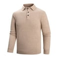 thumbnail image 1 of qelini Mens Cable Knit Sweater Collared Stretchy Pullover Sweaters Button down Long Sleeve Tops Trendy Casual Blouses, 1 of 8