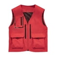 thumbnail image 1 of Riecok Mens Cargo Vest V Neck Sleeveless Jackets Lightweight Zip up Coats with Pockets Casual Athletic Outerwear, 1 of 4