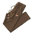 thumbnail image 1 of Riecok Mens Casual Pants Drawstring Elastic Waist Baggy Pants Solid Athletic Pants Coffee L, 1 of 5