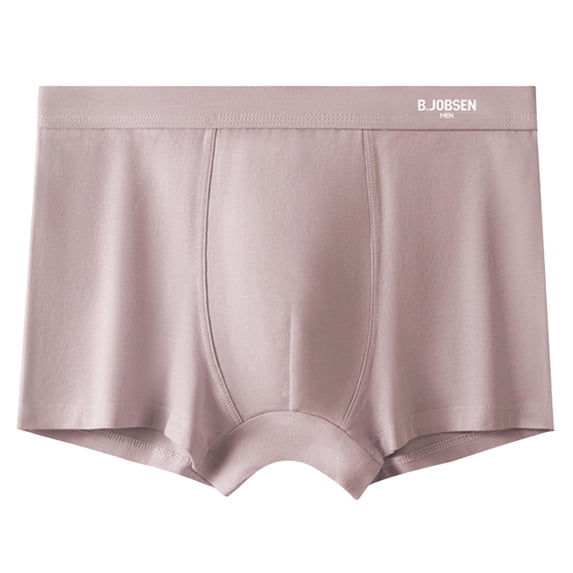 Riecok Mens Cotton Briefs Mid-Rise Stretch Breathable Soft Comfortable Tagless Plat Brifes Pink XXXL