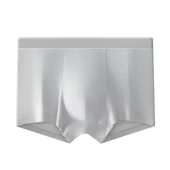 Riecok Mens Cotton Briefs Mid-Rise Stretch Breathable Soft Comfortable Tagless Plat Brifes Silver XXXXL