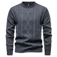 thumbnail image 1 of qelini Mens Crew Neck Sweater Pullover Stretchy Knitted Sweaters Solid Long Sleeve Tops Thermal Warm Blouses, 1 of 4