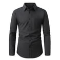thumbnail image 1 of Riecok Mens Dress Shirts Long Sleeve Lapel Button down Pullover Solid Casual Tops Breathable Business Blouses with Pocket, 1 of 4