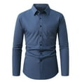 thumbnail image 1 of Riecok Mens Dress Shirts Long Sleeve Lapel Button down Pullover Solid Casual Tops Breathable Business Blouses with Pocket, 1 of 4