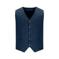 thumbnail image 1 of Riecok Mens Dress Vest V Neck Sleeveless Jackets Button down Coats Formal Business Outerwear for Wedding Party, 1 of 5