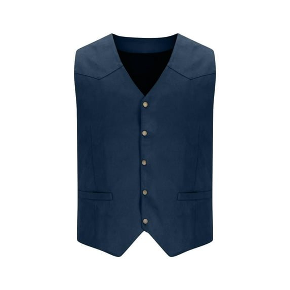 Riecok Mens Dress Vest V Neck Sleeveless Jackets Button down Coats Formal Business Outerwear for Wedding Party