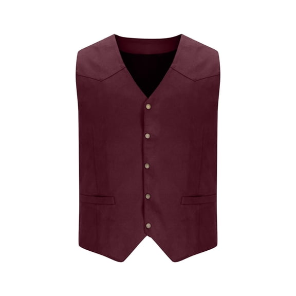 Riecok Mens Dress Vest V Neck Sleeveless Jackets Button down Coats Formal Business Outerwear for Wedding Party