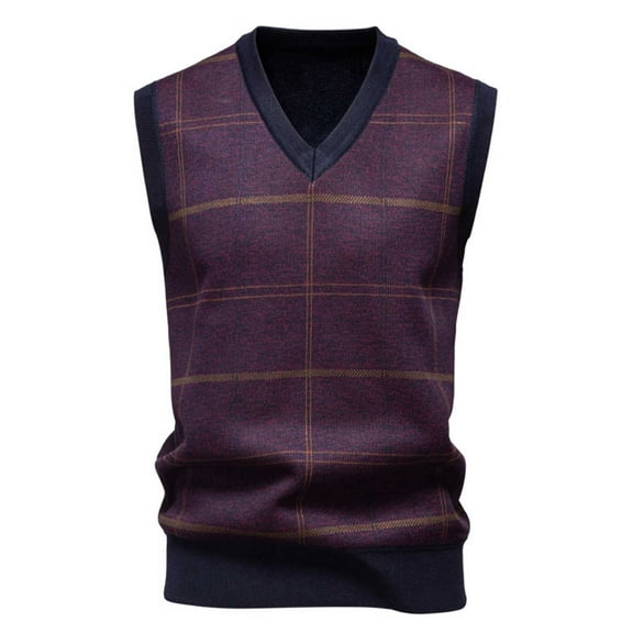 Riecok Mens Dress Vest V Neck Sleeveless Jackets Knitted Stretched Striped Waistcoat Formal Business Outerwear