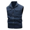 thumbnail image 1 of Riecok Mens Fall Vest Lapel Neck Sleeveless Jackets Zip up Coats with Pockets Casual Trendy Outerwear, 1 of 6