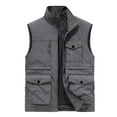 thumbnail image 1 of Riecok Mens Fall Vest Stand up Collar Sleeveless Jackets Zip up Coats with Multiple Pockets Casual Athletic Outerwear, 1 of 4