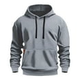 thumbnail image 1 of Riecok Mens Full Zip Fleece Jacket Long Sleeve Hooded Jackets Fuzzy Solid Coats with Pockets Casual Trendy Outetwear, 1 of 7