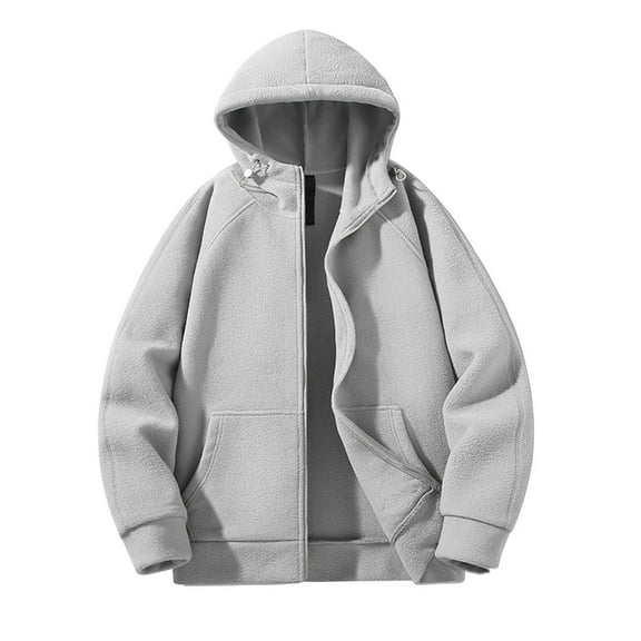 Riecok Mens Full Zip Hoodie Long Sleeve Hooded Jackets Warm Fleece Coats with Pockets Cozy Trendy Outetwear