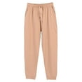 thumbnail image 1 of Riecok Mens Graphic Lounge Pants Elastic Waist Wide Leg Pajama Bottoms Solid Color Trendy Fuzzy Lounge Pants Beige L, 1 of 3