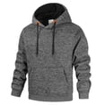 thumbnail image 1 of Riecok Mens Hoodies Pullover Drawstring Solid Color Long Sleeve Tops with Pocket Trendy Sweatshirts Dark Gray 3XL, 1 of 5
