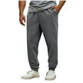 thumbnail image 1 of Riecok Mens Joggers Sweatpants Drawstring Elastic Waist Baggy Pants Solid Casual Trousers Dark Gray S, 1 of 5