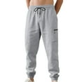 thumbnail image 1 of Riecok Mens Joggers Sweatpants Drawstring Elastic Waist Baggy Pants Solid Casual Trousers Gray M, 1 of 8