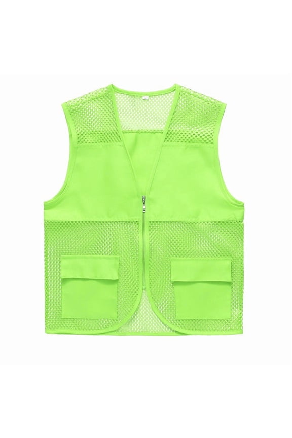 Mens Outdoor Vest for Work with Multi Pockets Lightweight Breathable Sleeveless Jackets Zip up Travel Outerwear
