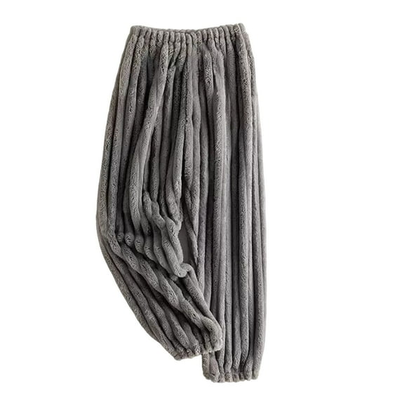 Riecok Mens Pajama Pants Elastic Waist Soft Cozy Pajama Bottoms Solid Color Trendy Fuzzy Lounge Pants Gray 3XL