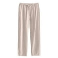 thumbnail image 1 of Riecok Mens Pajama Pants Elastic Waist Wide Leg Pajama Bottoms Solid Color Trendy Fuzzy Lounge Pants Khaki S, 1 of 8