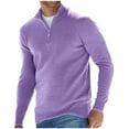 thumbnail image 1 of qelini Mens Quarter Zip Sweater Collared Pullover Knitted Sweaters Solid Long Sleeve Tops Dressy Casual Blouses, 1 of 3