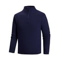 thumbnail image 1 of qelini Mens Quarter Zip Sweater Collared Stretchy Knitted Sweaters Solid Long Sleeve Tops Dressy Casual Fall Blouses, 1 of 6