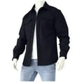 thumbnail image 1 of Riecok Mens Shirt Jacket Long Sleeve Collared Button down Coat Casual Comfortable Outwear Dark Blue M, 1 of 6