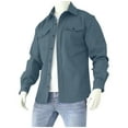 thumbnail image 1 of Riecok Mens Shirt Jacket Long Sleeve Collared Button down Coat Casual Comfortable Outwear Sky Blue XL, 1 of 6