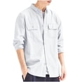 thumbnail image 1 of Riecok Mens Shirt Jacket Long Sleeve Collared Solid Color Coat Casual Lightweight Clothes White XL, 1 of 8