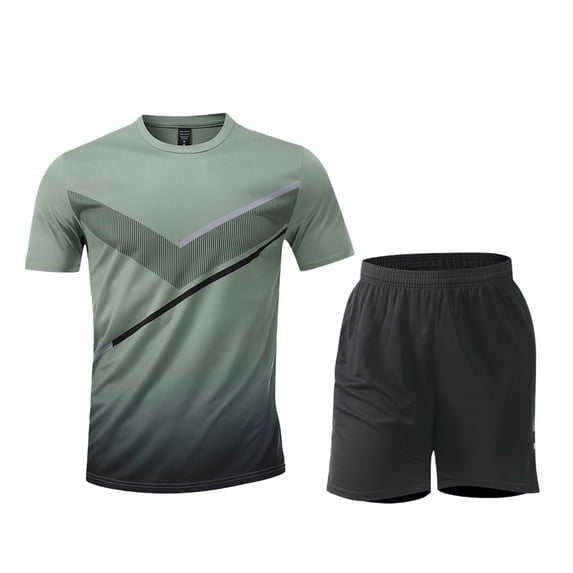 Riecok Mens Short Sets 2 Piece Outfits Big and Tall Short Sleeve T Shirt Shorts Summer Tracksuits Running Gym Clothing Set