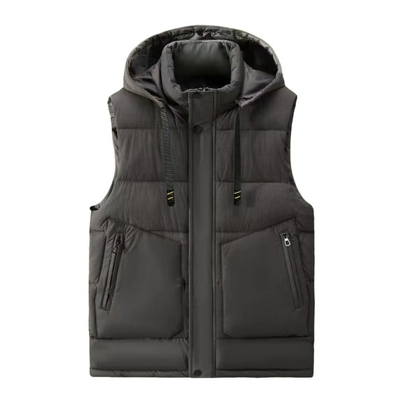 Riecok Mens Softshell Vest Sleeveless Hooded Jackets Zip up Coats with Pockets Casual Athletic Outerwear