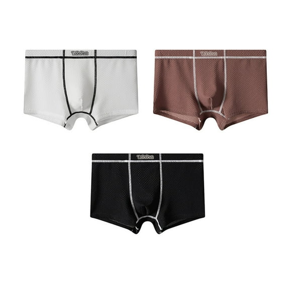 Riecok Mens Stretch Briefs Mid-Rise Solid Color Breathable Casual Fashion Brief Underwear Wine M