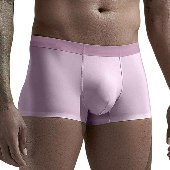 Riecok Mens Stretch Briefs Mid-Rise Solid Color Breathable Covered Waistband Athletic Boxer Briefs Purple L