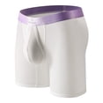 thumbnail image 1 of Riecok Mens Stretch Briefs Mid-Rise Solid Color Breathable Fashion Soft Athletic Underpants White XL, 1 of 3